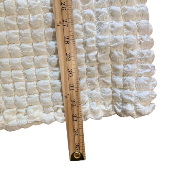 Shein Dress, Off-White Textured Bubble Party Fit and Flare Puff Sleeves, sz M. - Picture 9 of 13